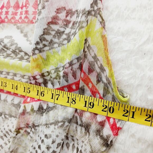 Kimono Vest Chico Beige Red Yellow Lace Sheer Whimsycore Boho Fairycore Size L - Picture 9 of 12